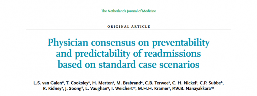 Physician consensus on preventability and predictability of readmissions based on standard case scenarios