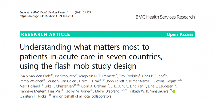 Understanding what matters most to patients in acute care in seven countries, using the flash mob study design